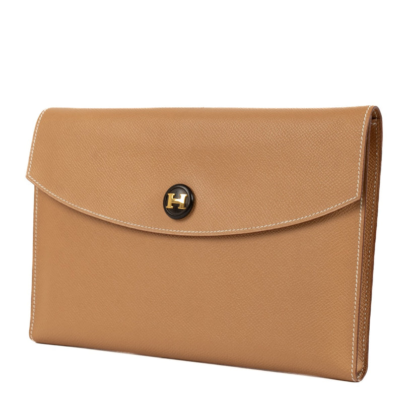 Hermès Natural Veau Grain Lisse Rio Clutch