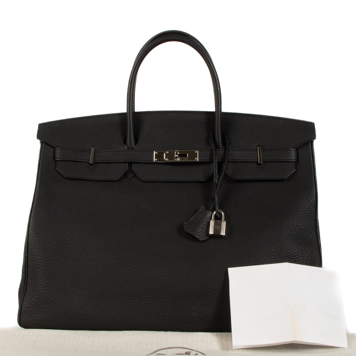 shop 100% authentic second hand Hermès Birkin 40 Black Veau Togo PHW on Labellov.com