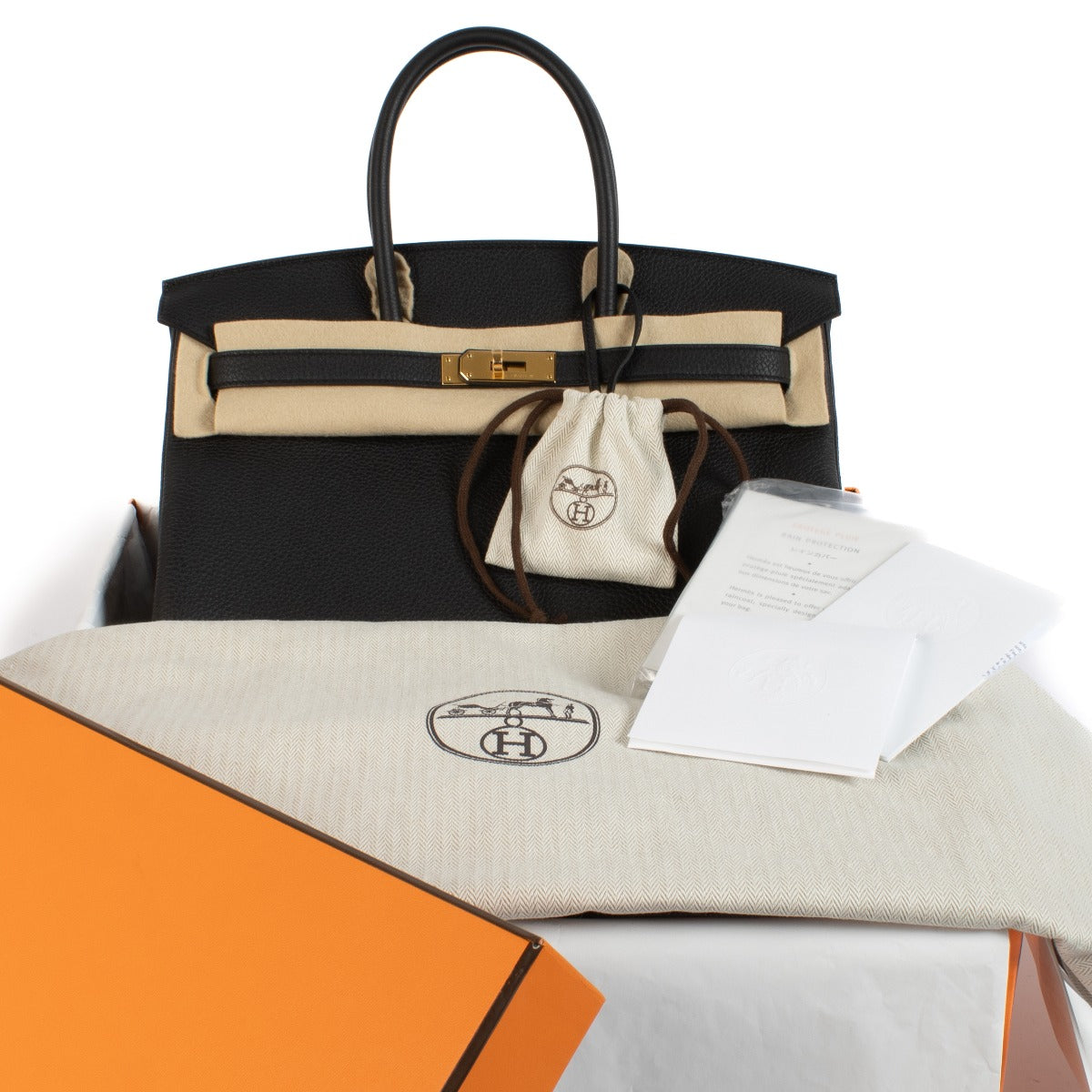 Hermès 2023 Birkin 35 Black Togo Gold Hardware