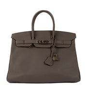 shop 100% authentic second hand Hermès Birkin 35 Etain Togo PHW on Labellov.com