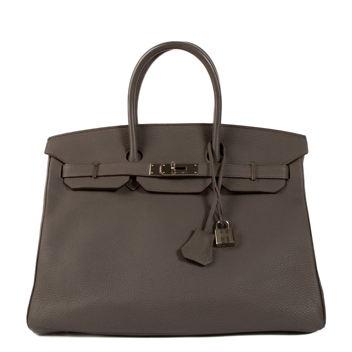 shop 100% authentic second hand Hermès Birkin 35 Etain Togo PHW on Labellov.com