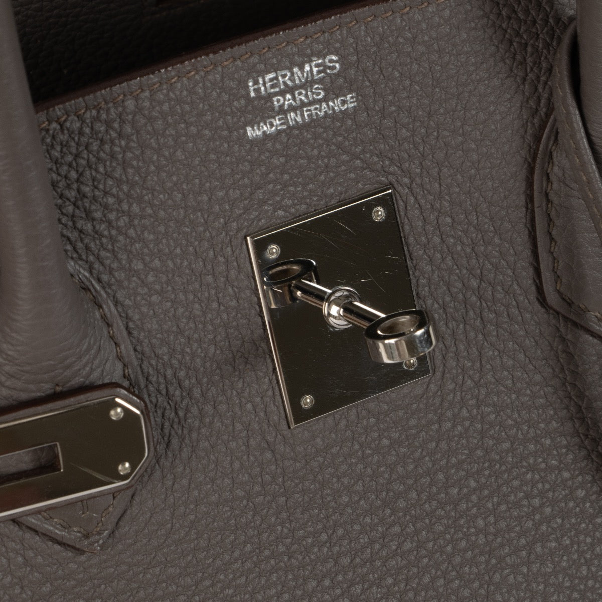 shop 100% authentic second hand Hermès Birkin 35 Etain Togo PHW on Labellov.com