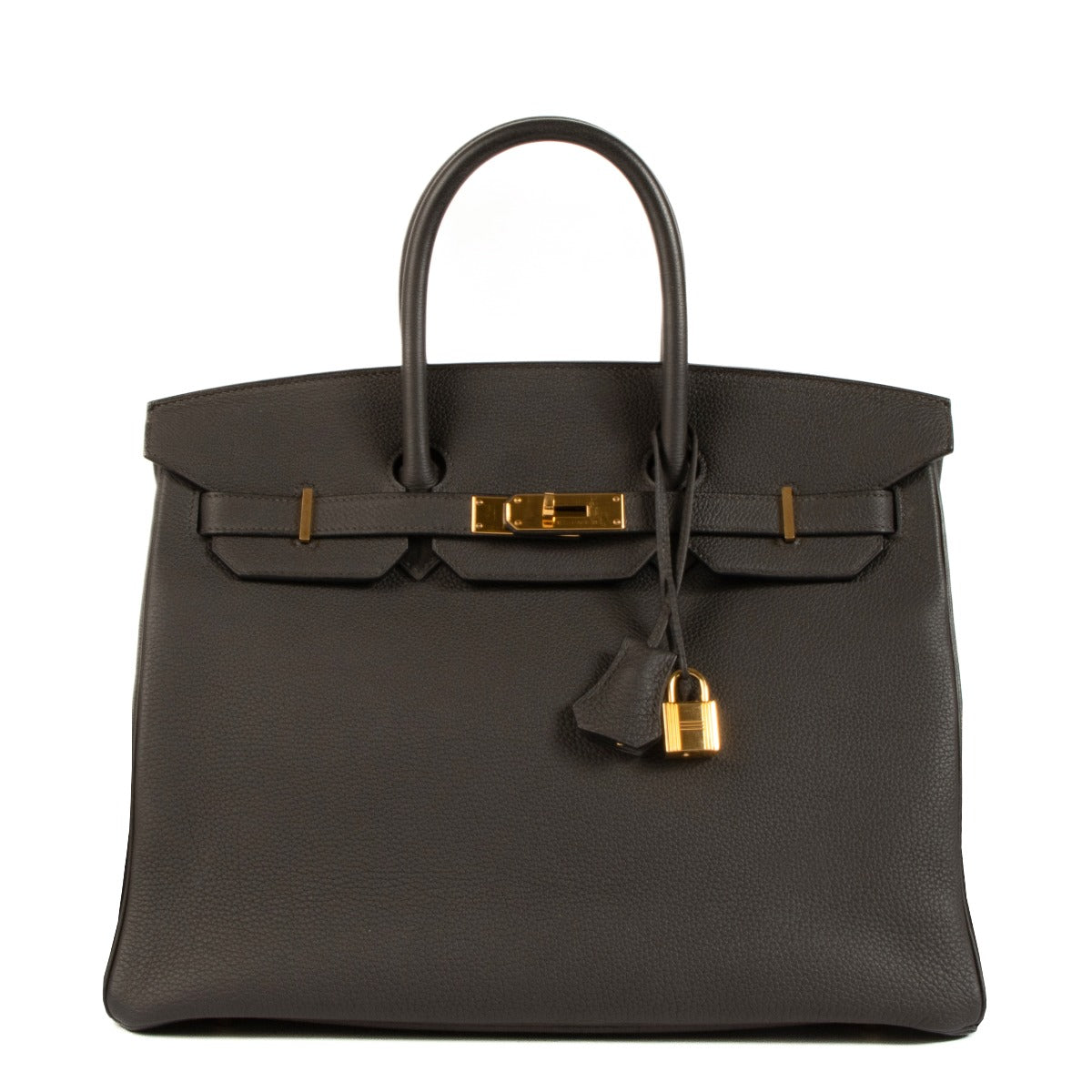 Authentic second hand Hermès Birkin 35 Togo Gris Elephant on www.labellov.com