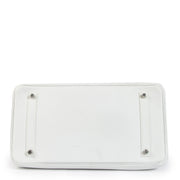shop 100% authentic second hand Hermès HSS Birkin 35 White Taurillon Clemence Leather & Biscuit Interior PHW on Labellov.com