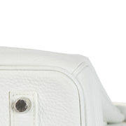 shop 100% authentic second hand Hermès HSS Birkin 35 White Taurillon Clemence Leather & Biscuit Interior PHW on Labellov.com