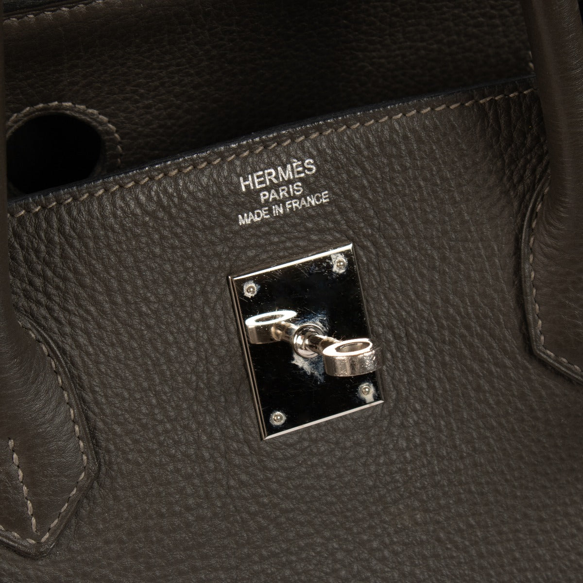 Authentic second hand vintage Hermès 2010 Birkin 40 Graphite Taurillon Clemence on www.labellov.com