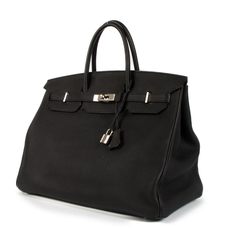 shop 100% authentic second hand Hermès Birkin 40 Black Veau Togo PHW on Labellov.com