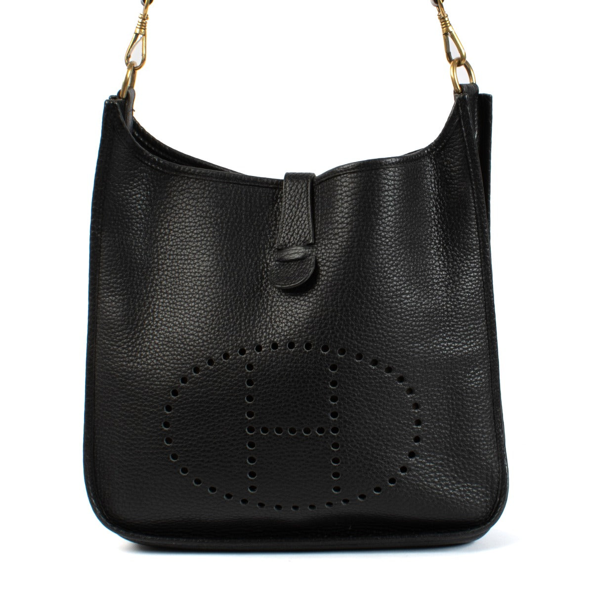 Hermès Vintage Evelyne 33 Black Taurillon Clemence GHW