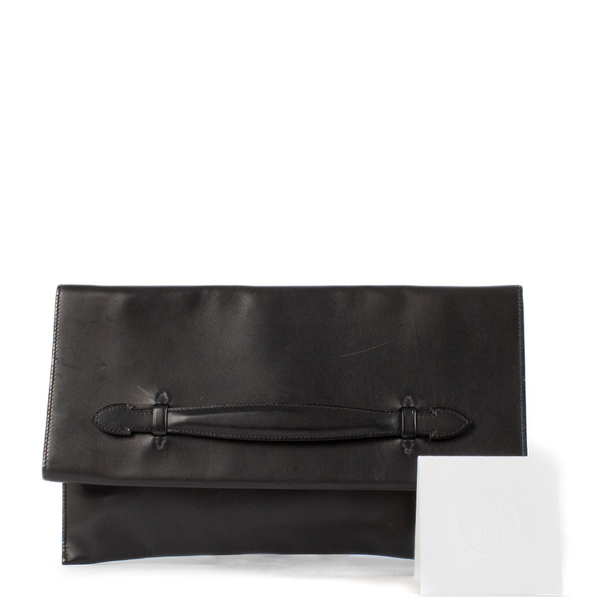 Shop 100% authentic Hermès Black Swift Pliplat Clutch Monogram at Labellov.com.