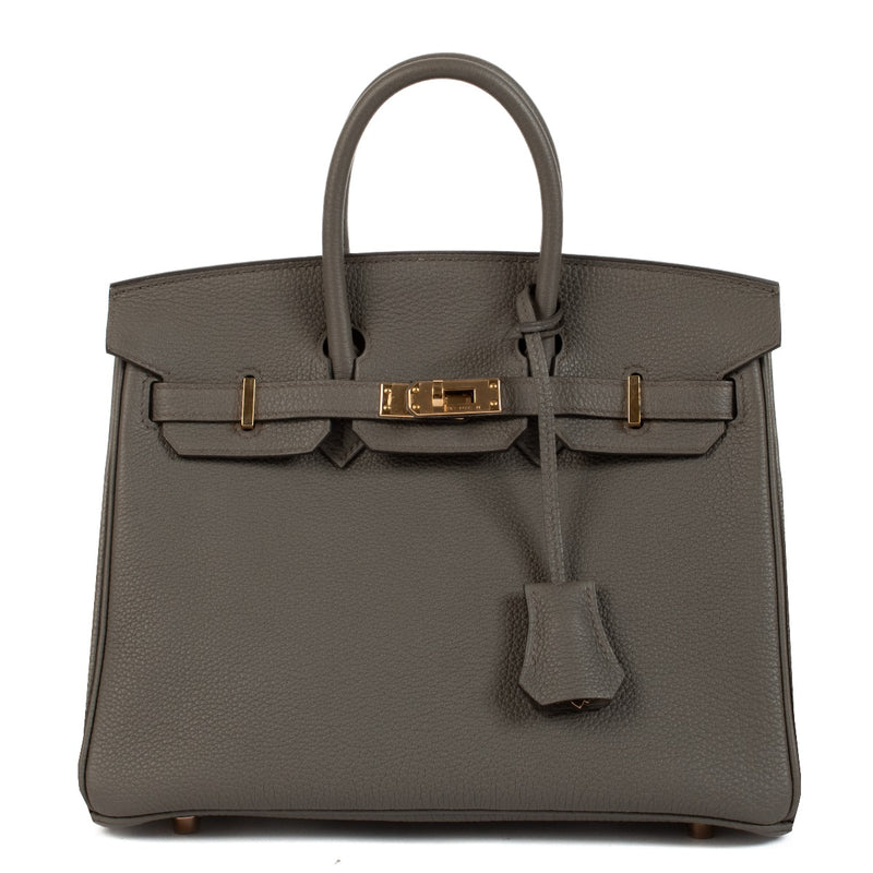 Hermès 2021 Birkin 25 Gris Etain Togo Rose Gold Hardware