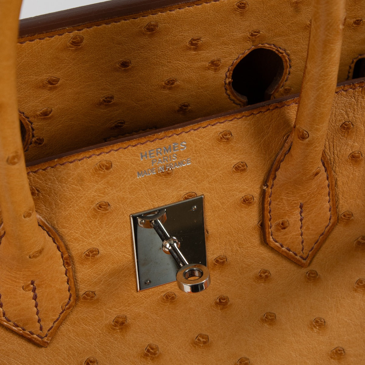 Hermès Birkin 35 Autruche Safran Accastillage Palladium