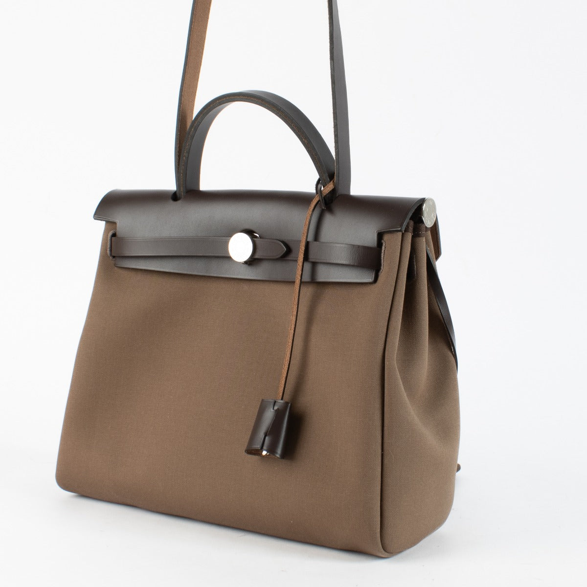 Hermès Herbag Zip 31 Tilt Etoupe/Ebene Toile Officier/Hunter PHW