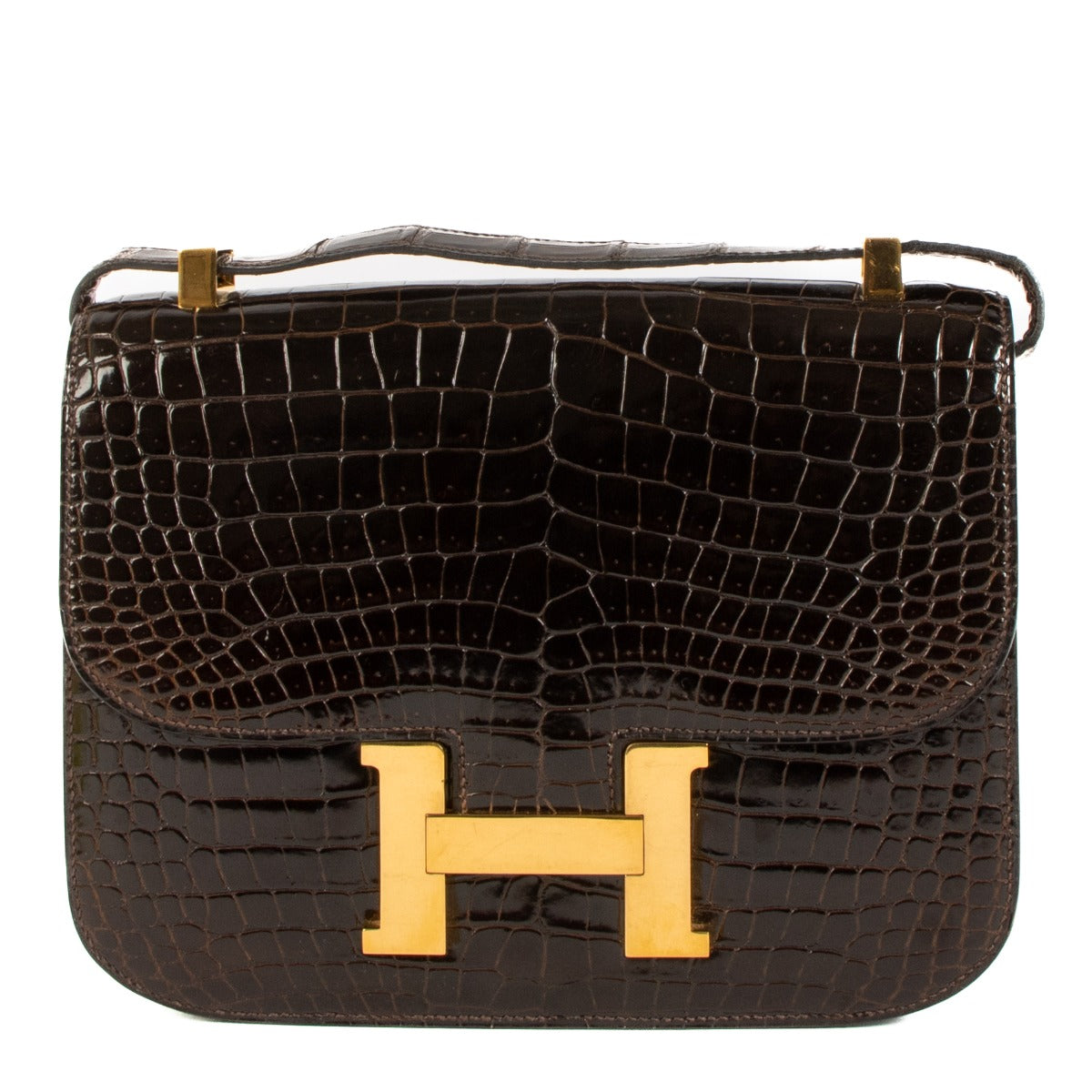 Buy authentic second hand Hermès Constance 23 Brown Crocodile Vintage on www.labellov.com