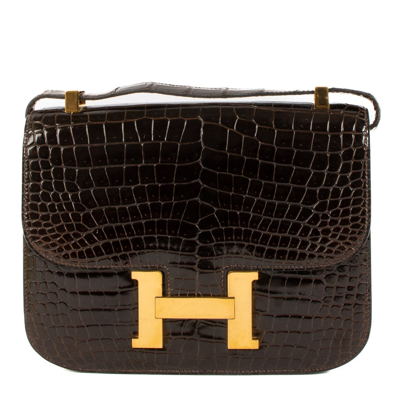 Buy authentic second hand Hermès Constance 23 Brown Crocodile Vintage on www.labellov.com