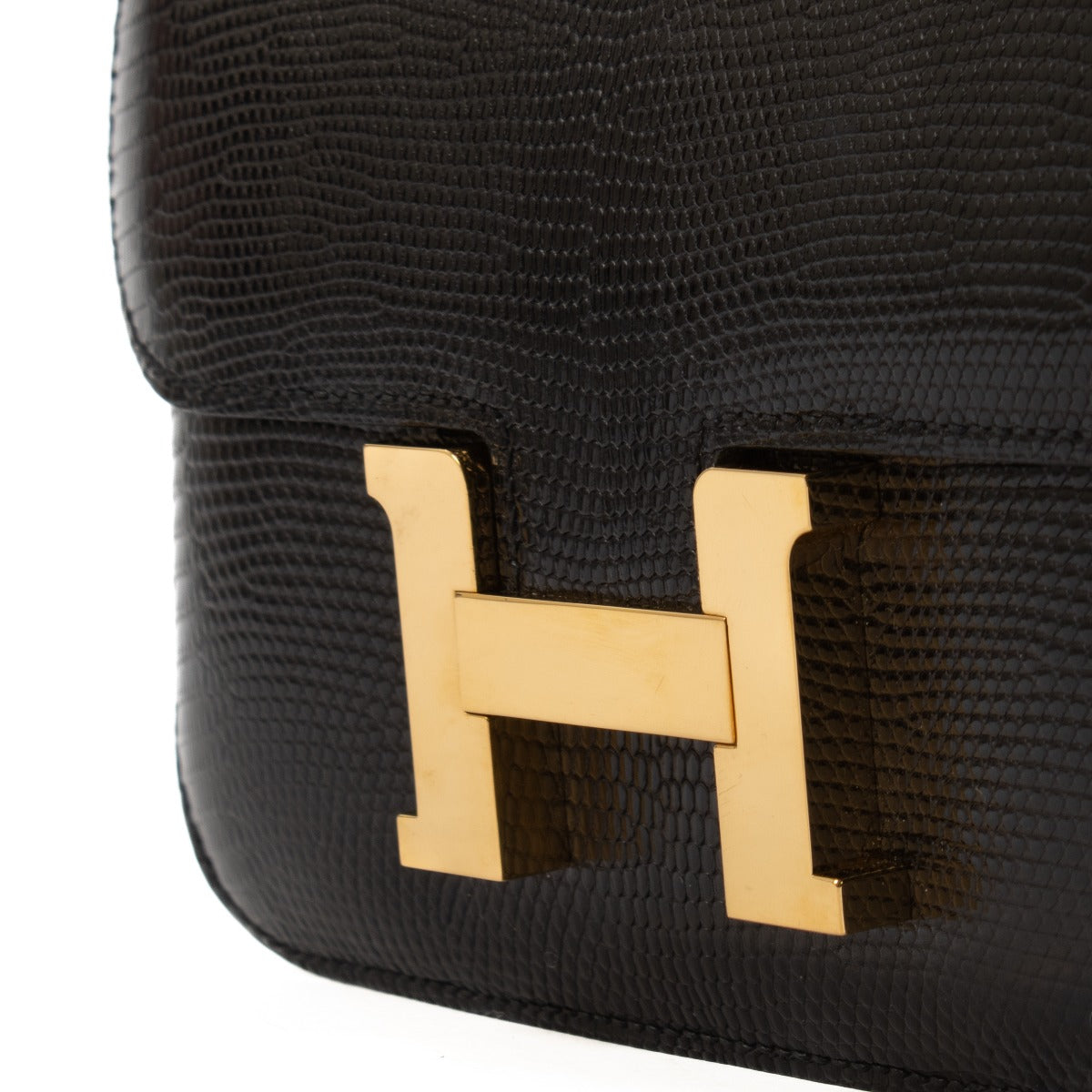 Hermès Constance Mini 18 Lezard Noir Brillant GHW