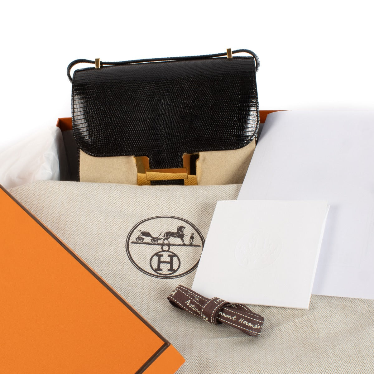Hermès Constance 18 Black Lizard GHW