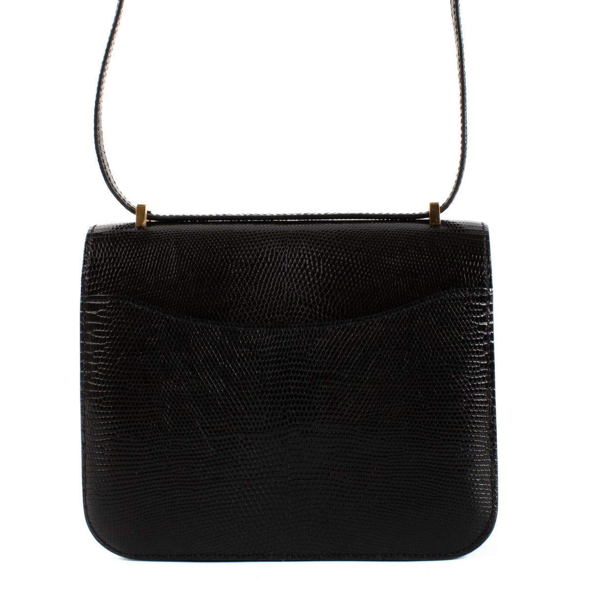 Hermès Constance Mini 18 Lezard Noir Brillant GHW