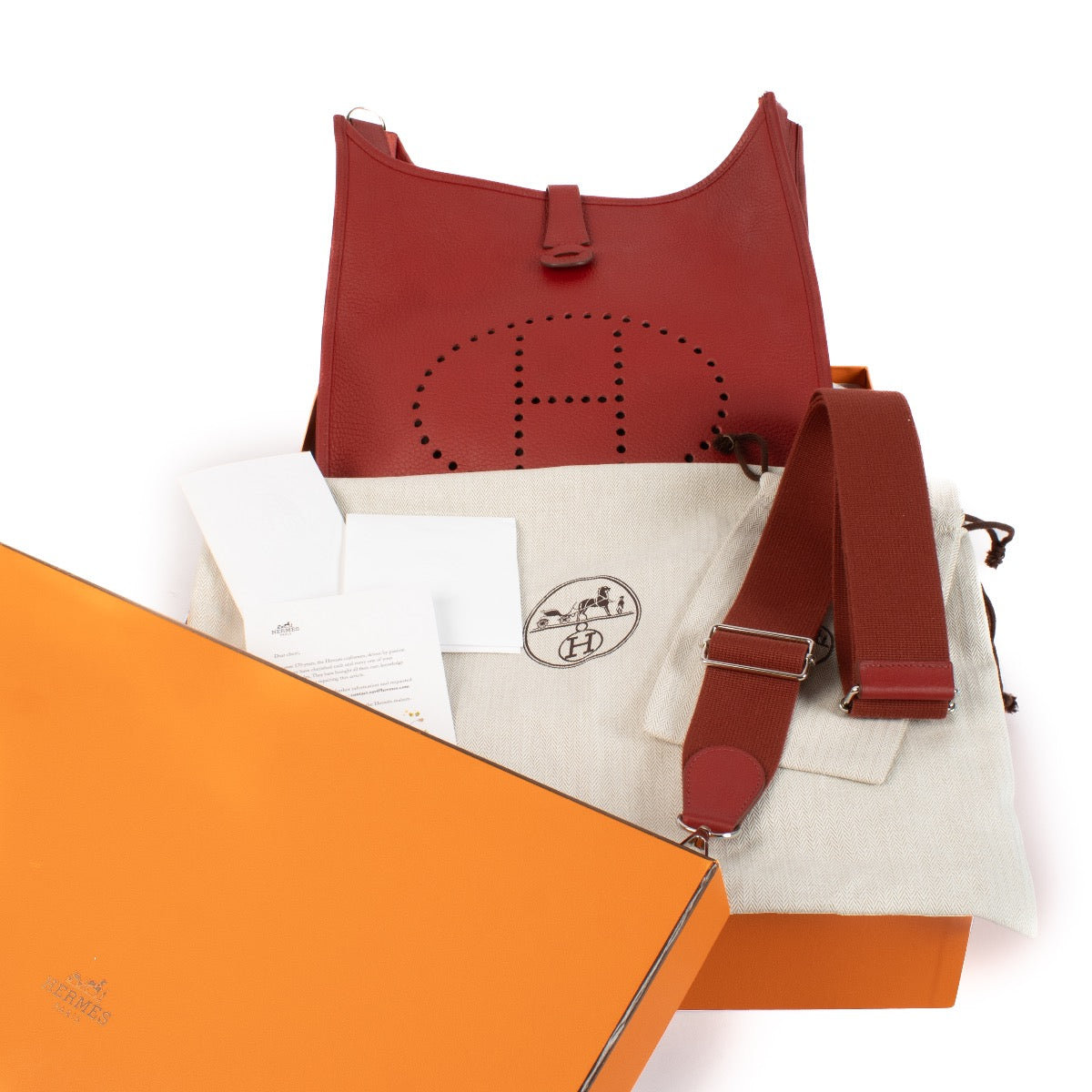 Hermès Evelyne III 33 Rouge Garance Taurillon Clemence Accastillage Palladium