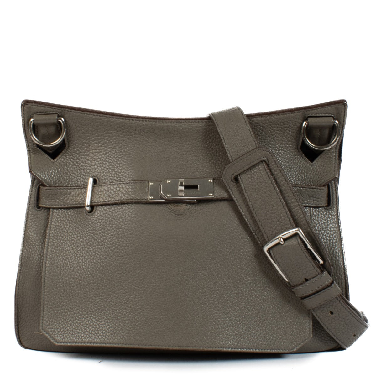 Hermès Jypsière 34 Verso Etoupe/Bleu Indigo Taurillon Clemence