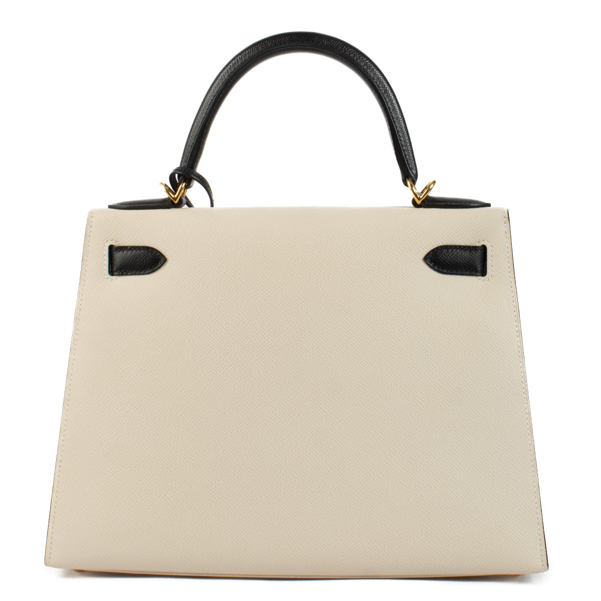 Hermès 2021 Horseshoe Kelly 28 Nata/Black Epsom GHW