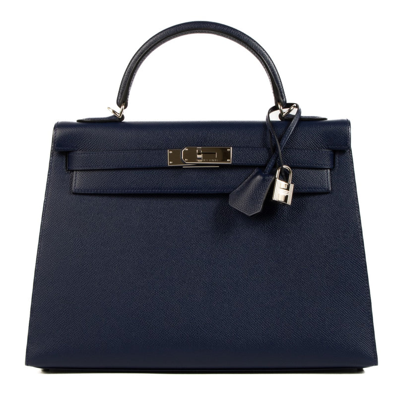 Authentic second hand new pre-owned Hermès Kelly 32 Bleu Saphir Epsom on www.labellov.com