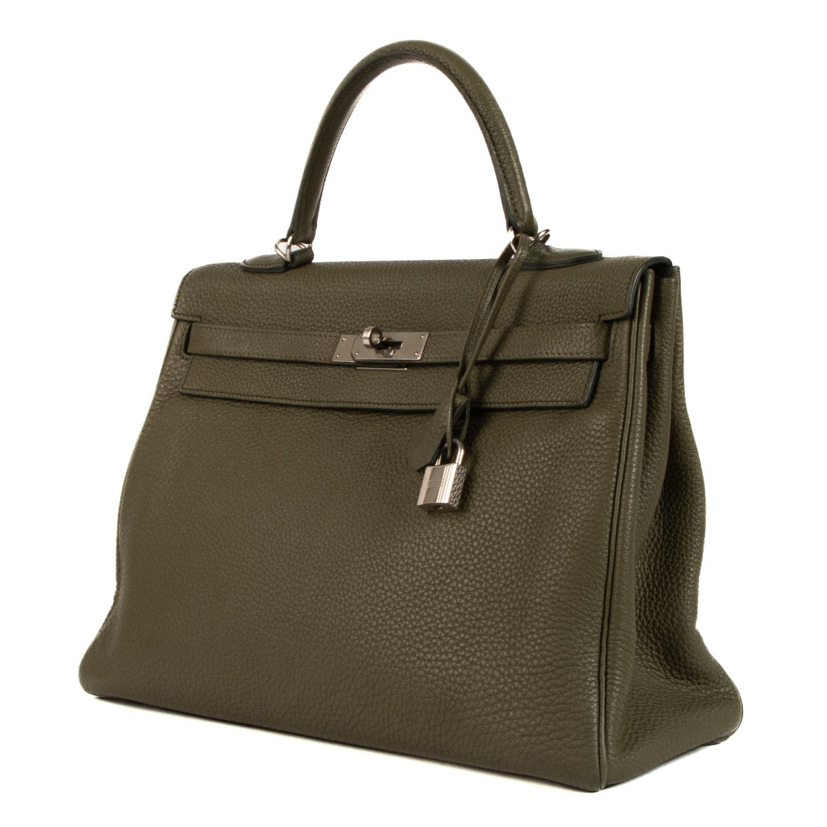 shop 100% authentic second hand Hermès Kelly 35 Olive Togo PHW on Labellov.com