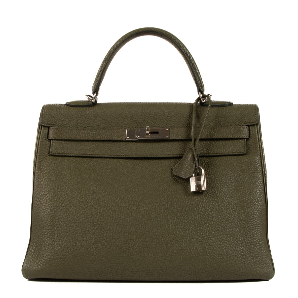 shop 100% authentic second hand Hermès Kelly 35 Olive Togo PHW on Labellov.com