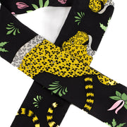 Shop safe online at Labellov in Antwerp, Brussels and Knokke this 100% authentic second hand Hermès Multicolor Silk Les Leopards Twilly Scarf