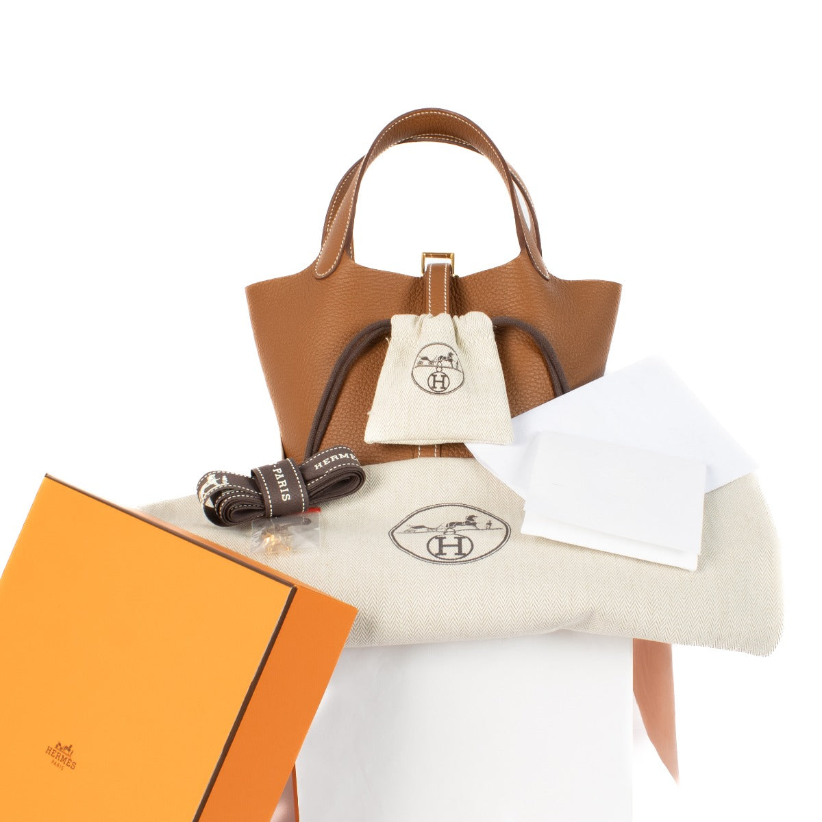 Shop 100% authentic Hermès Brown Picoton Gold GHW Top handle at Labellov.com.