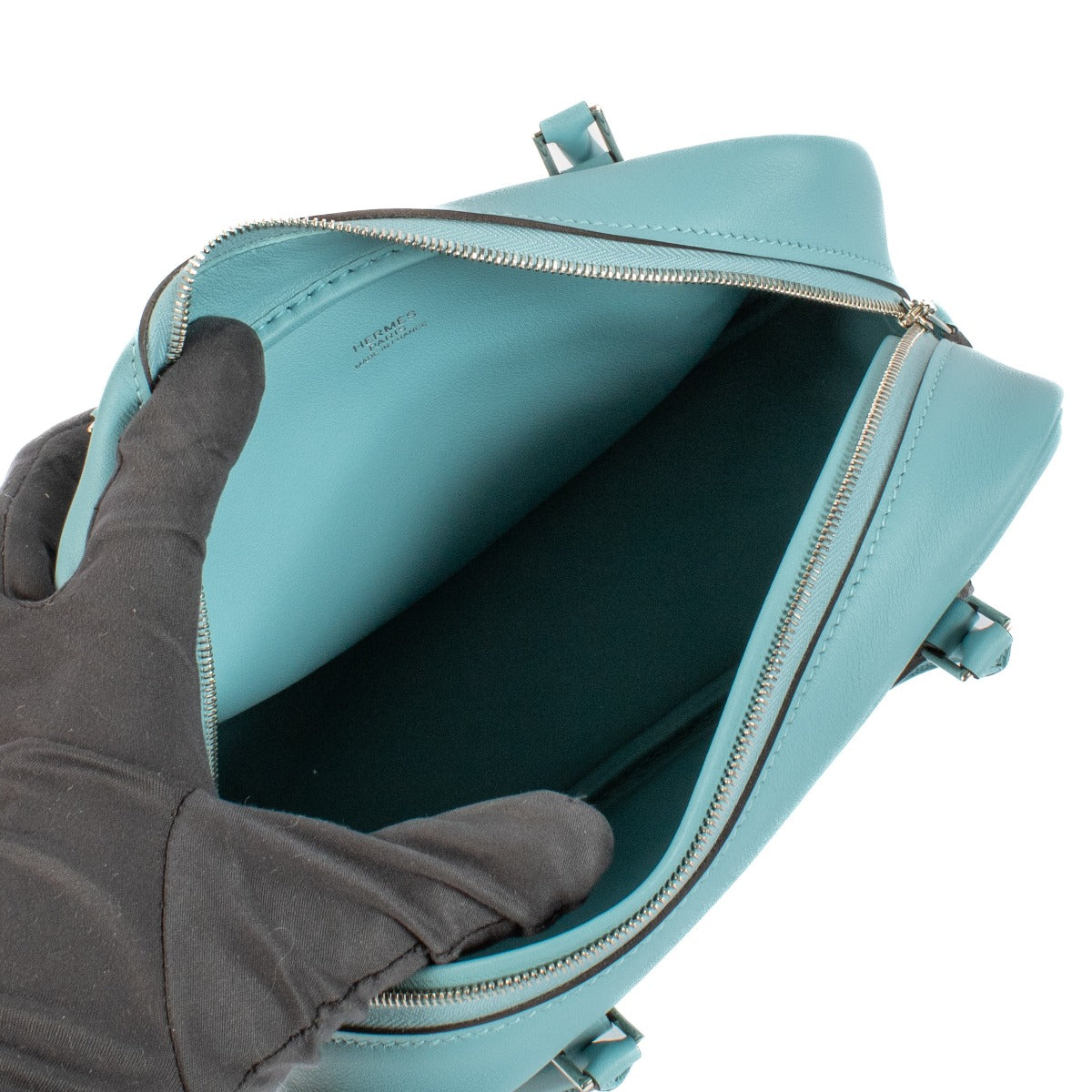 Hermès Plume Mini Bleu Paon Swift PHW