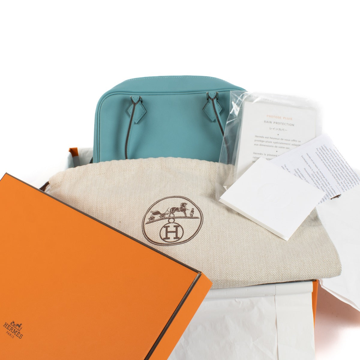 Hermès Plume Mini Bleu Paon Swift PHW