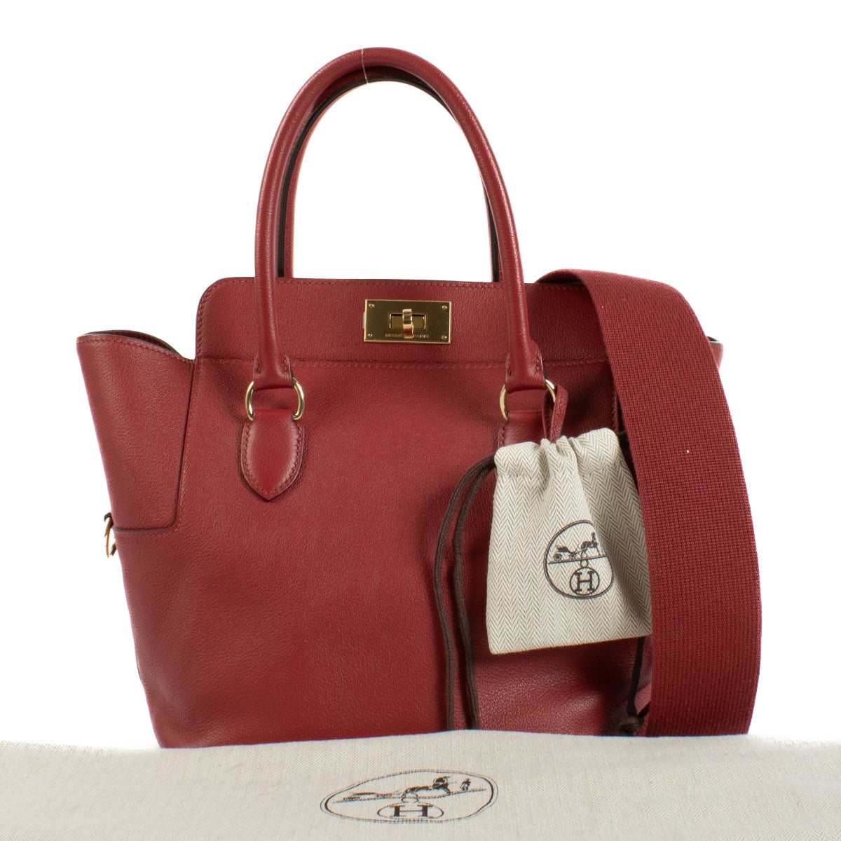 Hermès Toolbox 20 Rouge Grenat Evercolor GHW