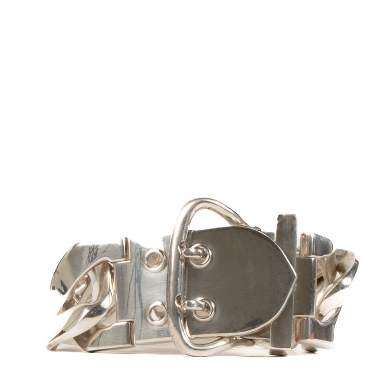 Hermès Sterling Silver Boucle Sellier TGM Bracelet