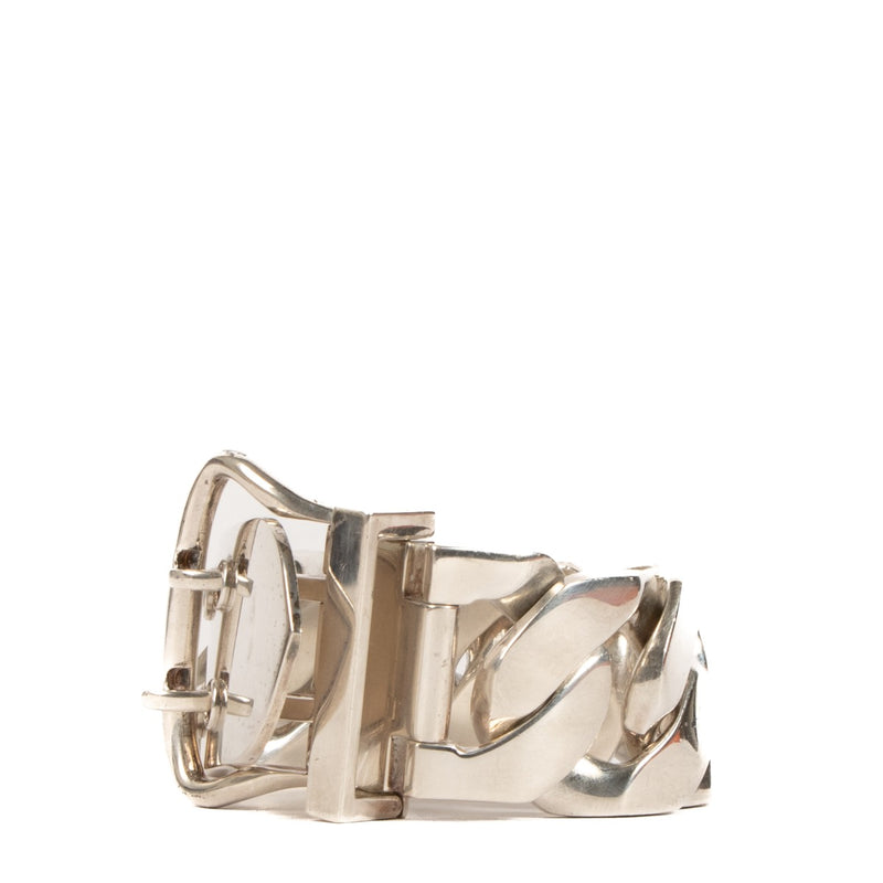 Hermès Sterling Silver Boucle Sellier TGM Bracelet