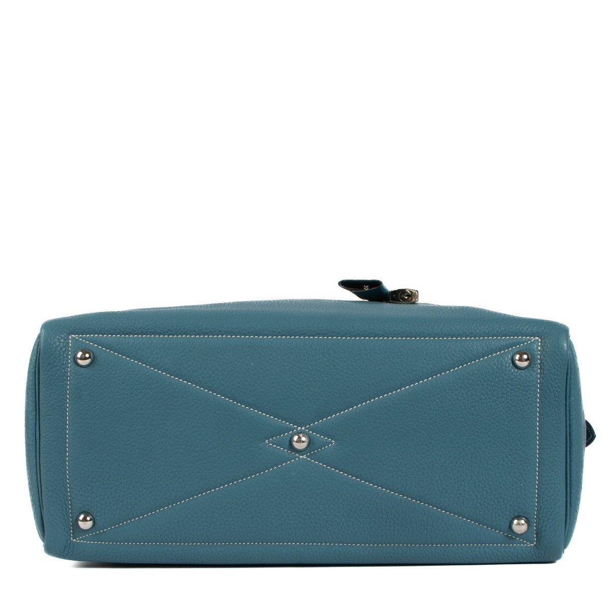Shop authentic second hand Hermès Victoria 35 Blue Jean Clemance Taurillon Palladium Hardware on Labellov.com