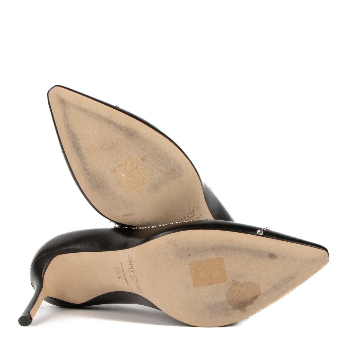 Shop authentic second hand Jimmy Choo Black Studded Romy 85 Pumps - Size 39.5 on Labellov.com