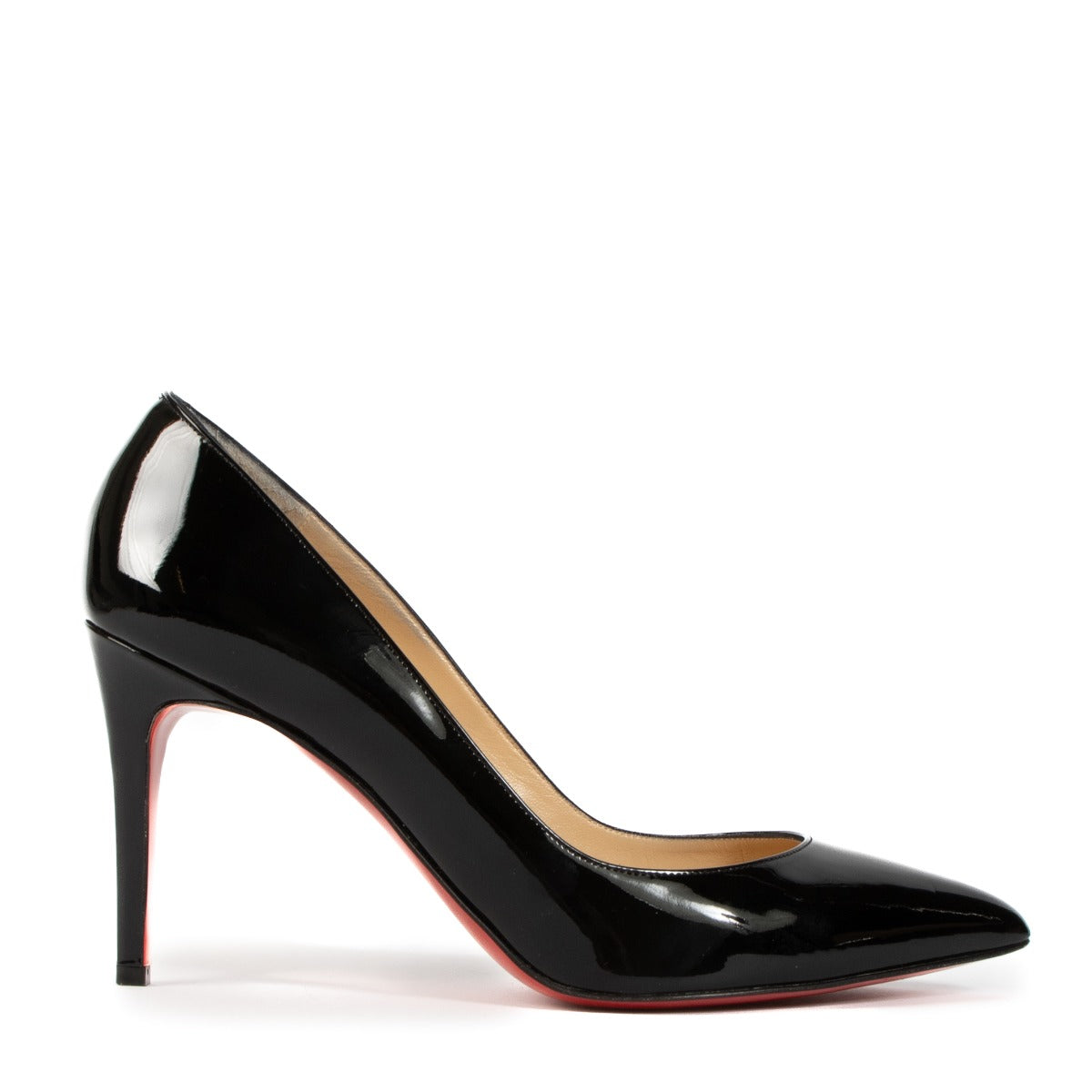 Shop authentic second hand Christian Louboutin Black Patent Calf Pigalle 85 Pumps - Size 40 on Labellov.com