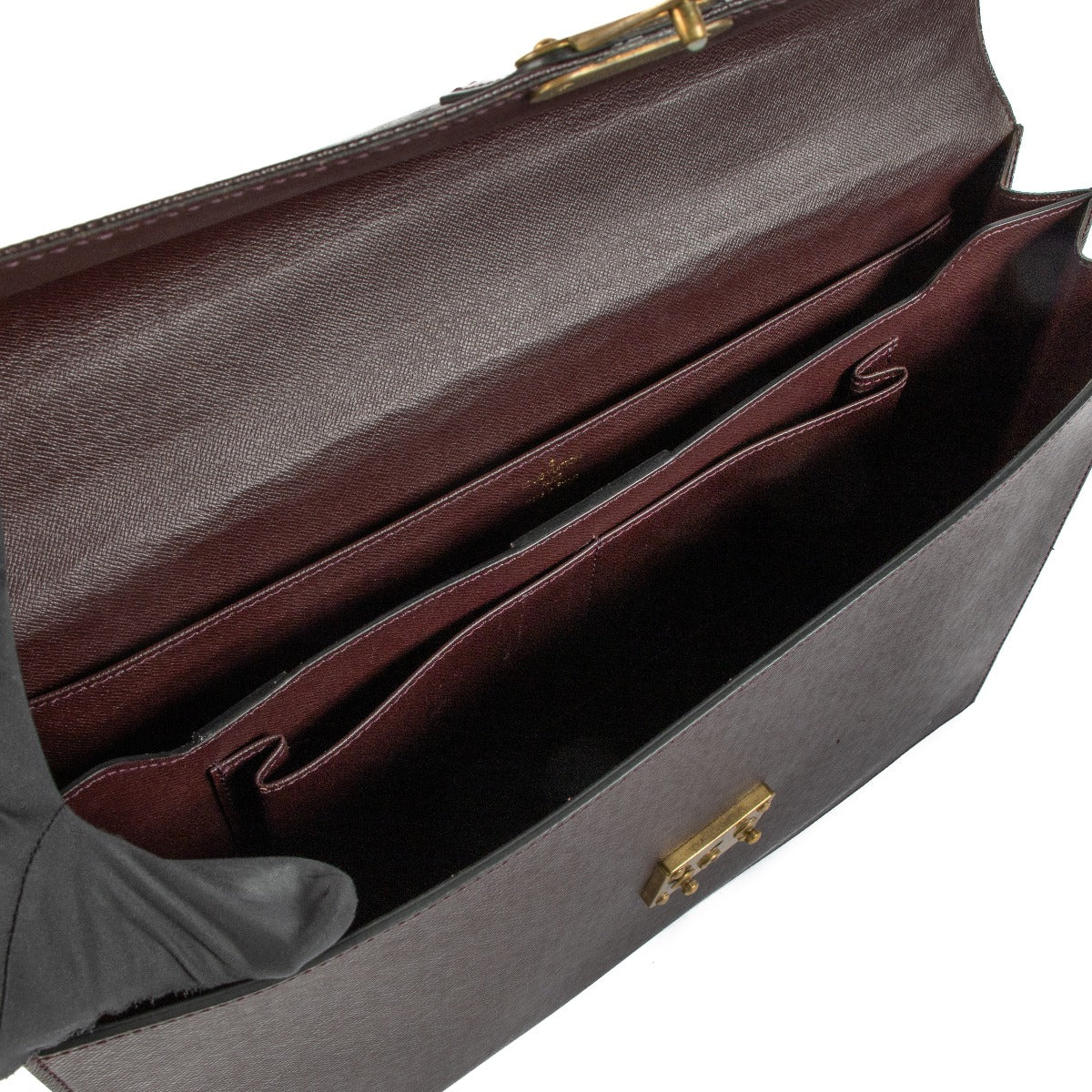 Serviette Louis Vuitton Robusto en cuir Taïga bordeaux