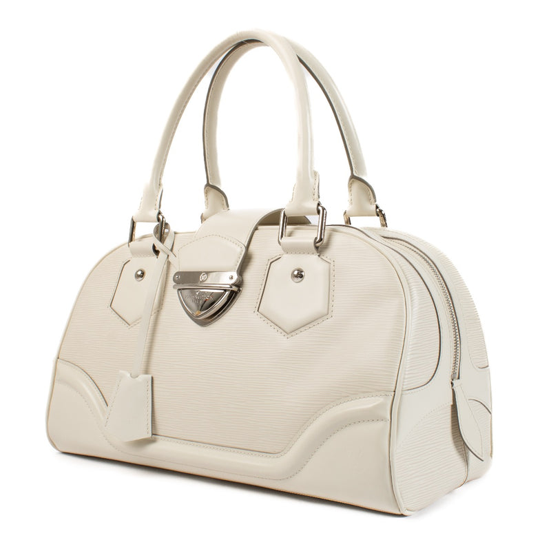 shop 100% authentic second hand Louis Vuitton White Epi Leather Montaigne GM Bowling Bag on Labellov.com