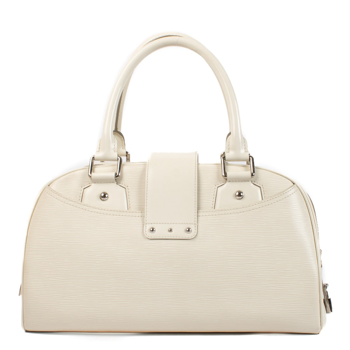 shop 100% authentic second hand Louis Vuitton White Epi Leather Montaigne GM Bowling Bag on Labellov.com
