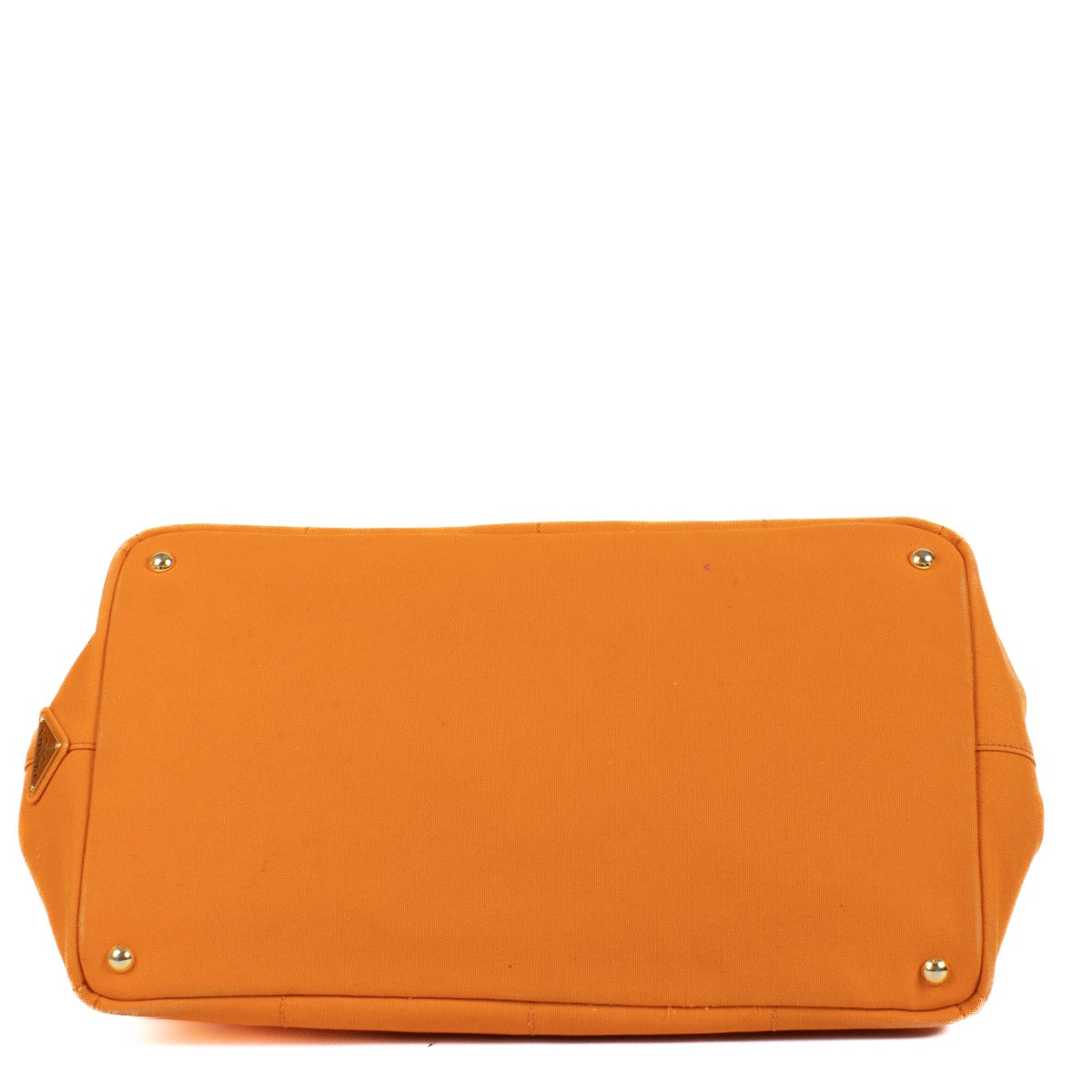 Shop safe online at Labellov in Antwerp, Brussels and Knokke this 100% authentic second hand Prada Orange Canapa Large Top Handle Bag
