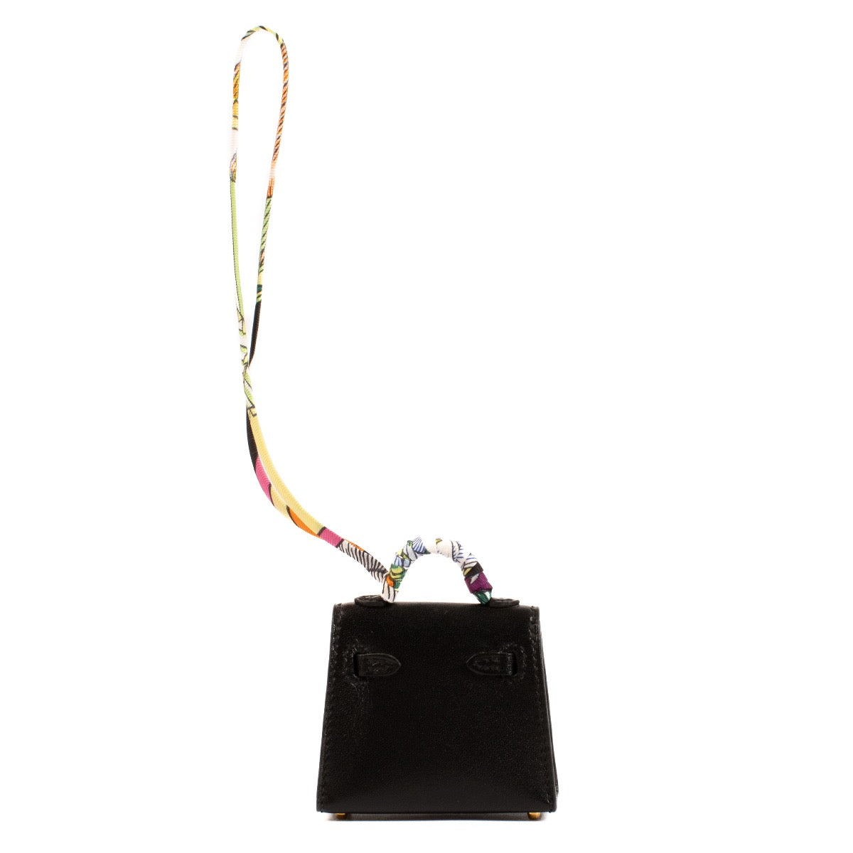 shop 100% authentic second hand Hermès Micro Kelly Twilly Charm Black Tadelakt GHW on Labellov.com