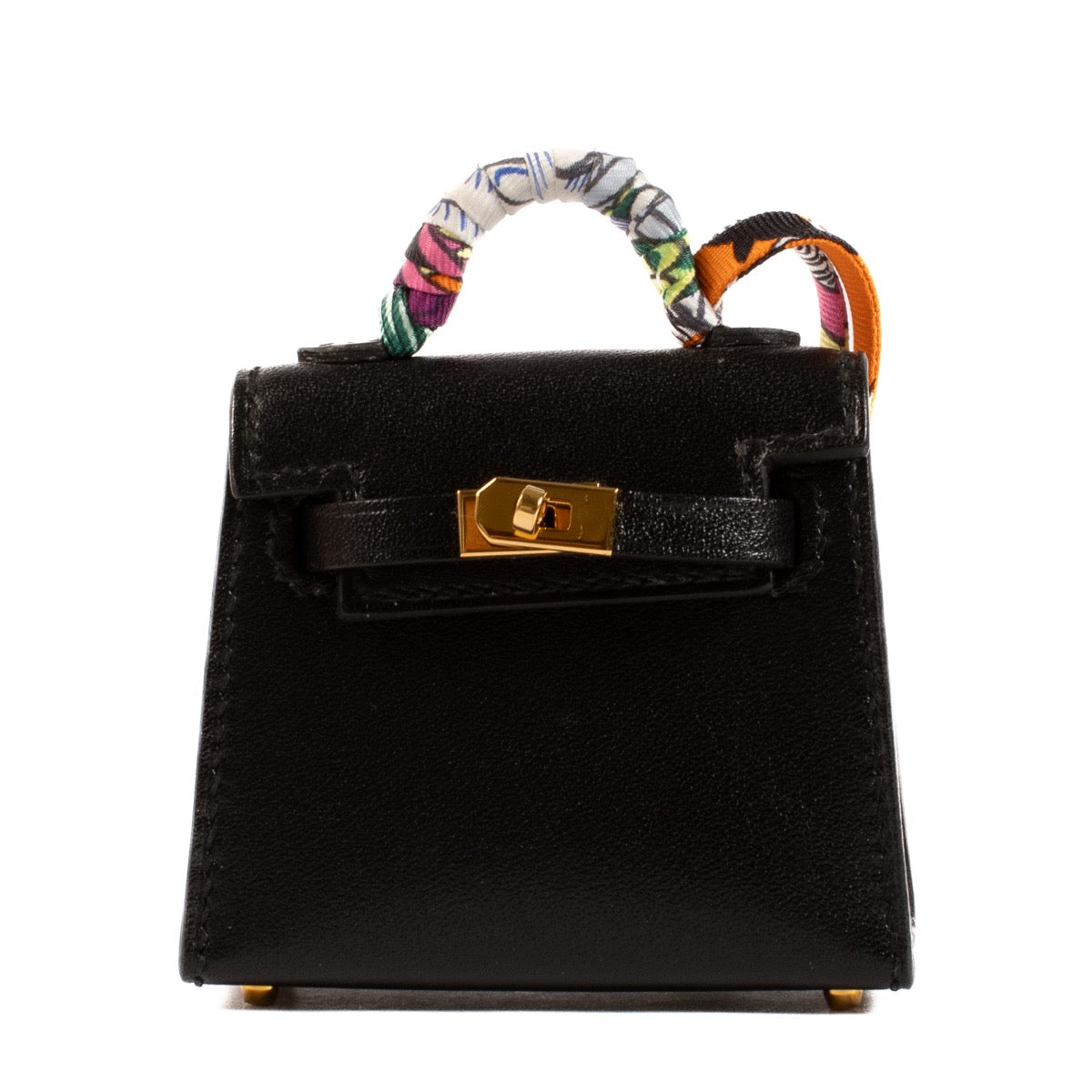 shop 100% authentic second hand Hermès Micro Kelly Twilly Charm Black Tadelakt GHW on Labellov.com