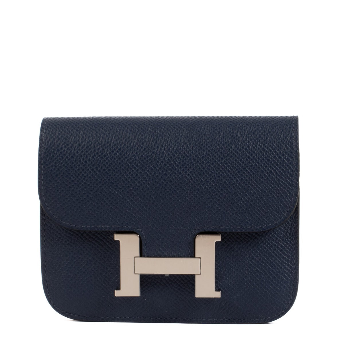 Hermès Constance Slim Wallet Navy Epsom PHW