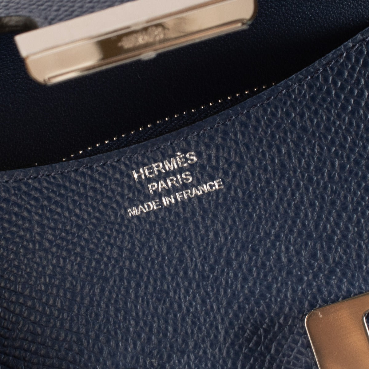 Portefeuille Hermès Constance Slim Navy Epsom PHW