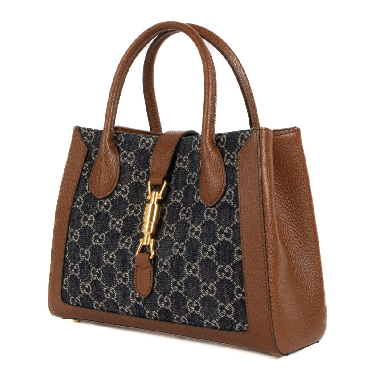 Shop safe online Gucci Denim GG Blue Jackie 1961 Medium Cabas. Koop veilig online tegen de beste prijs.