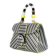 Shop safe online Delvaux Stripes Black/Optic White and Neon Box Calf Memphis Mini Brillant. Koop veilig online tegen de beste prijs.