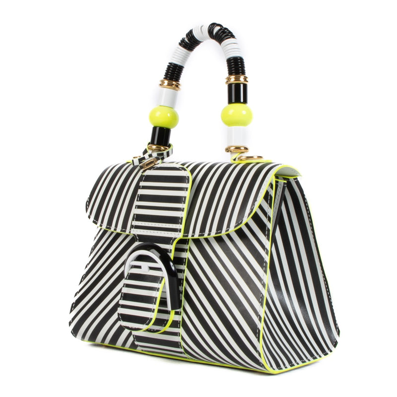 Shop safe online Delvaux Stripes Black/Optic White and Neon Box Calf Memphis Mini Brillant. Koop veilig online tegen de beste prijs.