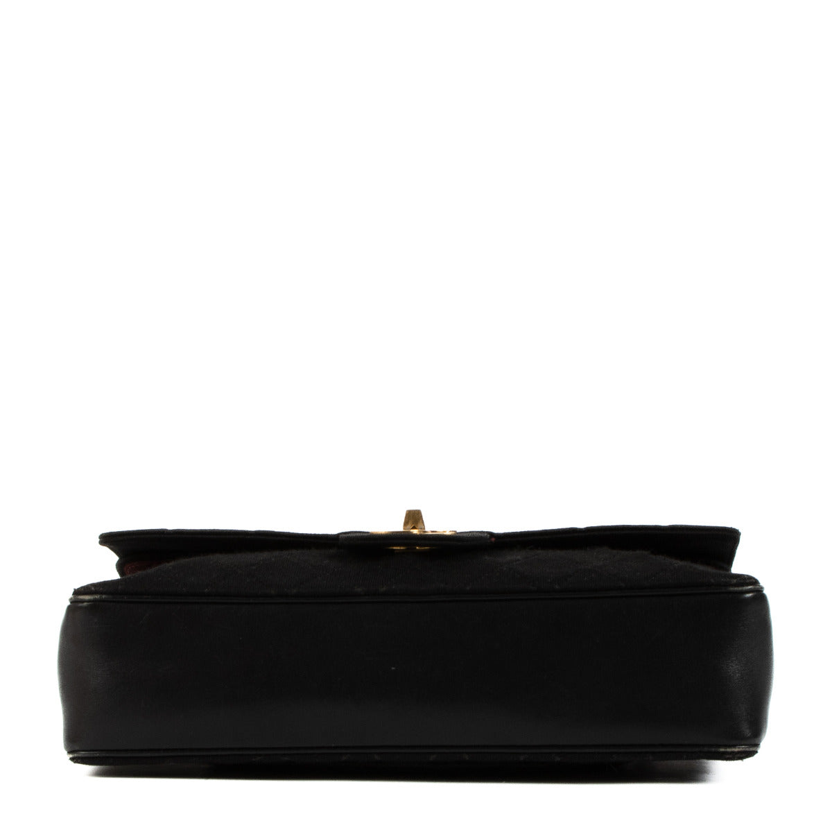 Chanel Vintage Black Fabric / Leather Medium Classic Flap Bag