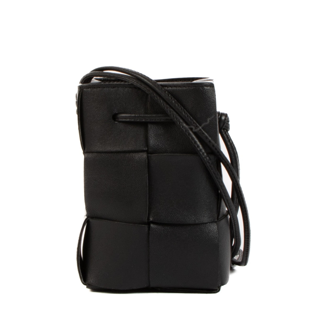 shop 100% authentic second hand Bottega Veneta Black Mini Cassette Bucket Crossbody Bag on Labellov.com